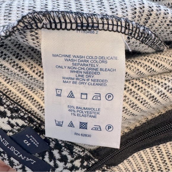 Lands' End Black and White Pencil Knit Skirt Size 10 - Picture 6 of 6